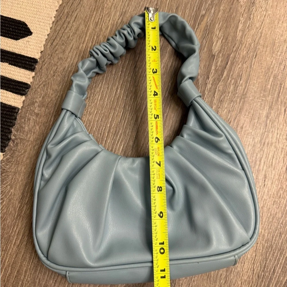 Olivia & Kate Light Blue Faux Leather Mini Shoulder Bag - Picture 5 of 10